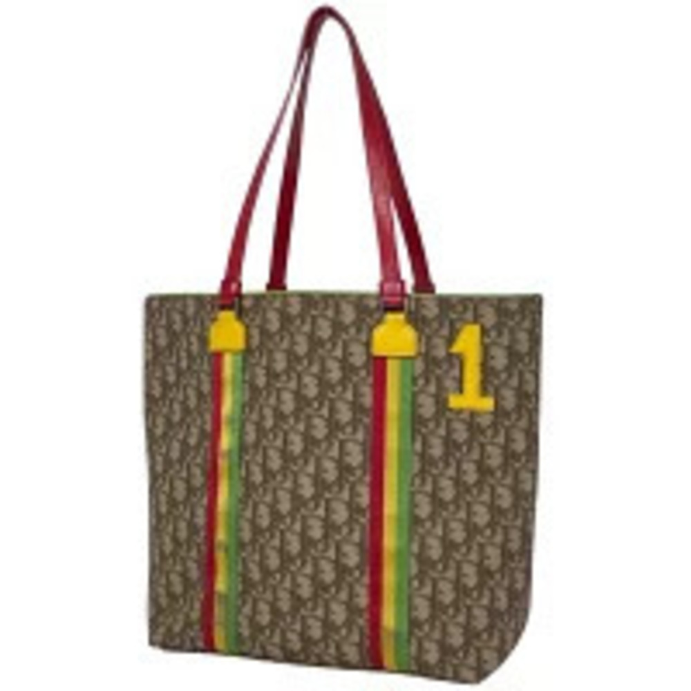 Christian Dior Trotter Tote Bag Shoulder Canvas Brown
